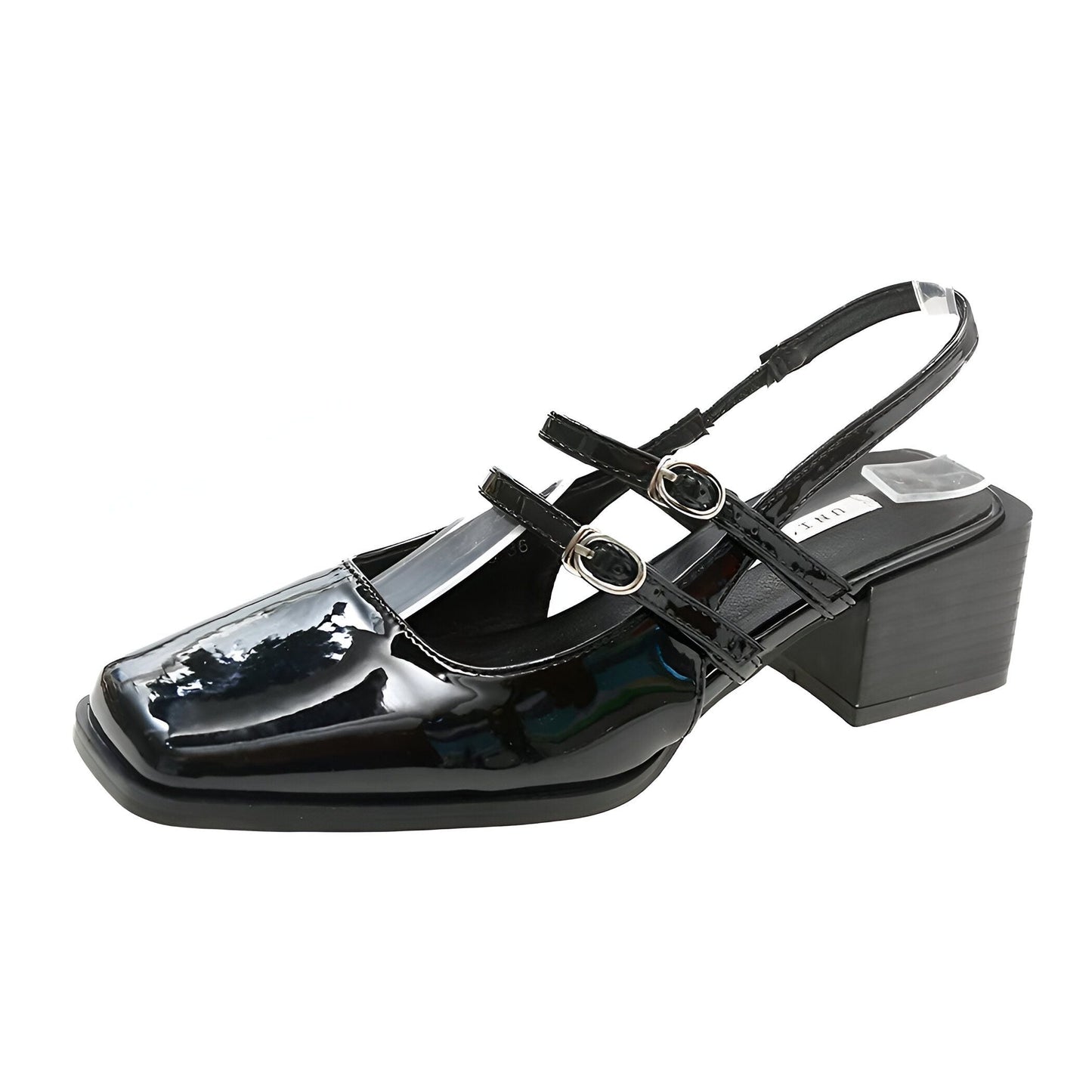 LuxeLine Mocassins vernis femme à boucles petit talon