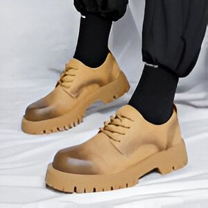 Lux Mocassins Homme Cuir Végan Plateforme Décontractés