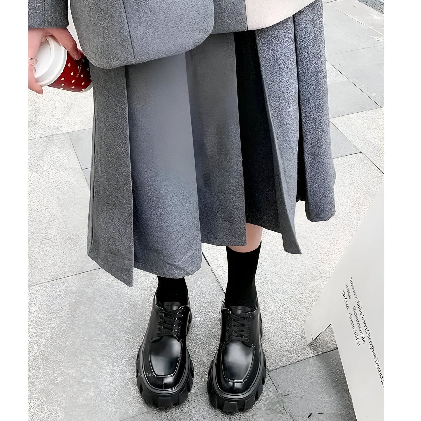 Nova Mocassins plateforme cuir végan style britannique