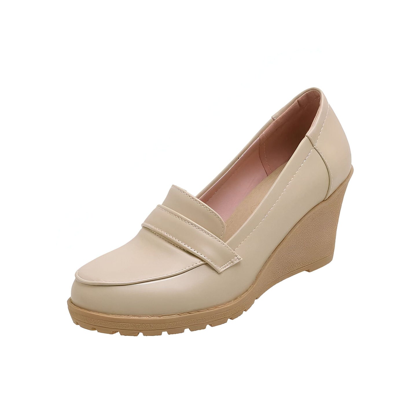 Luxe Mocassins Femme — Talons Compensés Élégants