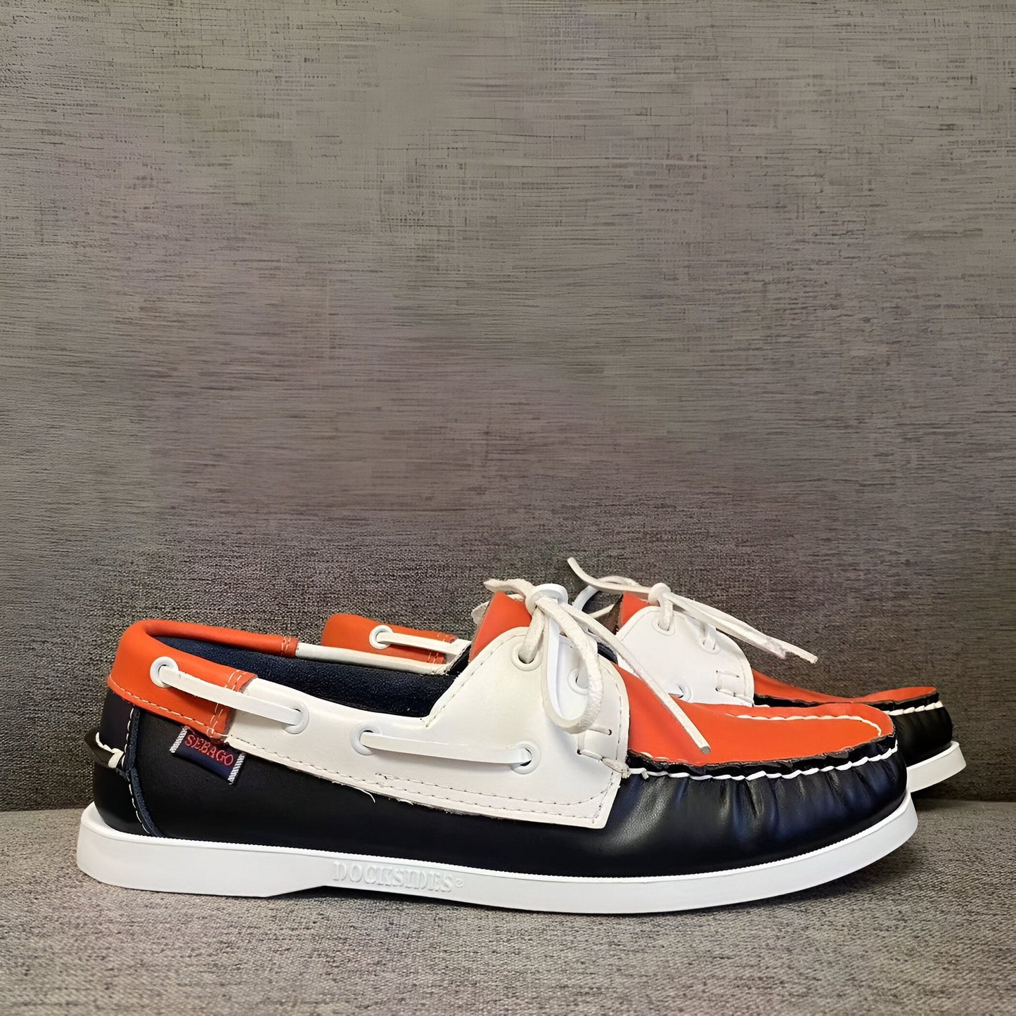 Nova Mocassins Bateau Homme Orange Tricolore