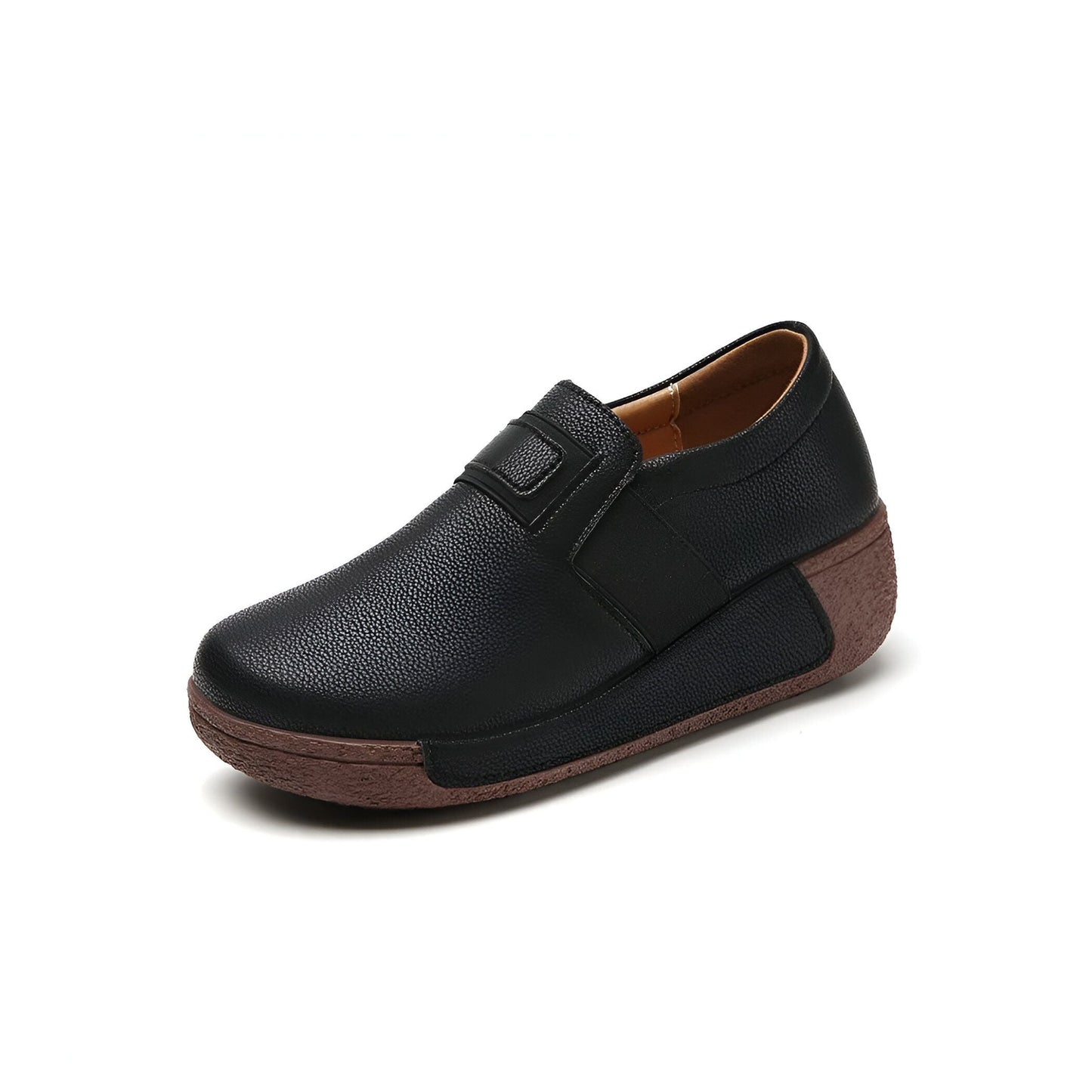Nova Mocassins Compensés Cuir Végan Femme Confortables