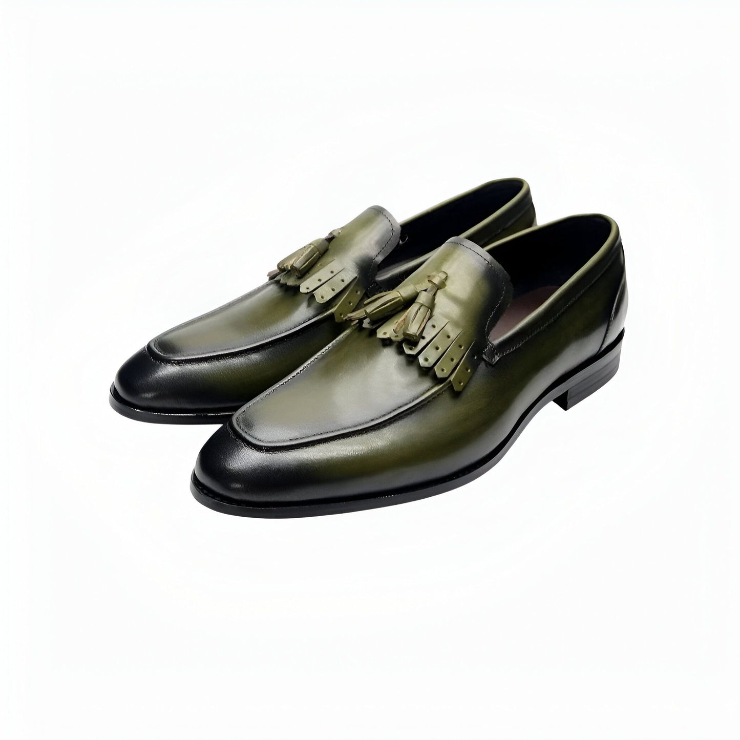 Luxe Mocassins Homme Cuir Brillant à Glands Élégants