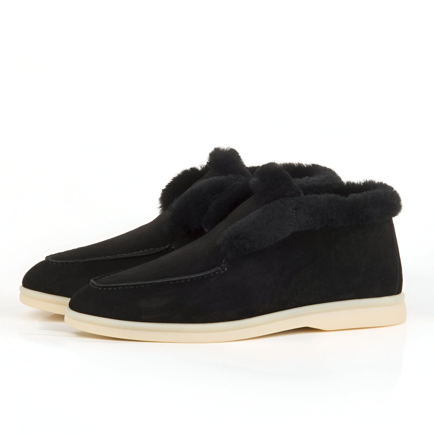 Eclat Mocassins Fourrés Simili Daim Femme pour l'Hiver