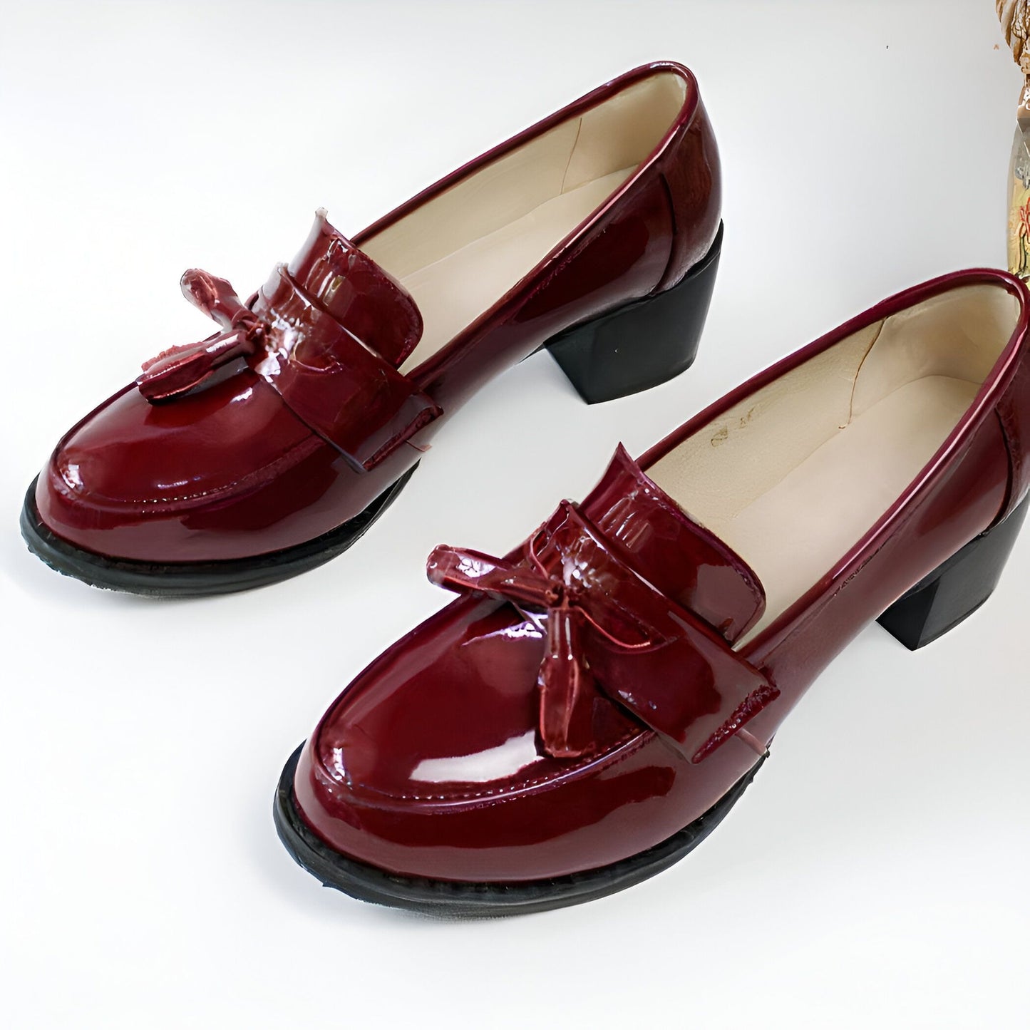 Luxe Mocassins femme cuir talon 5cm semelle rembourrée