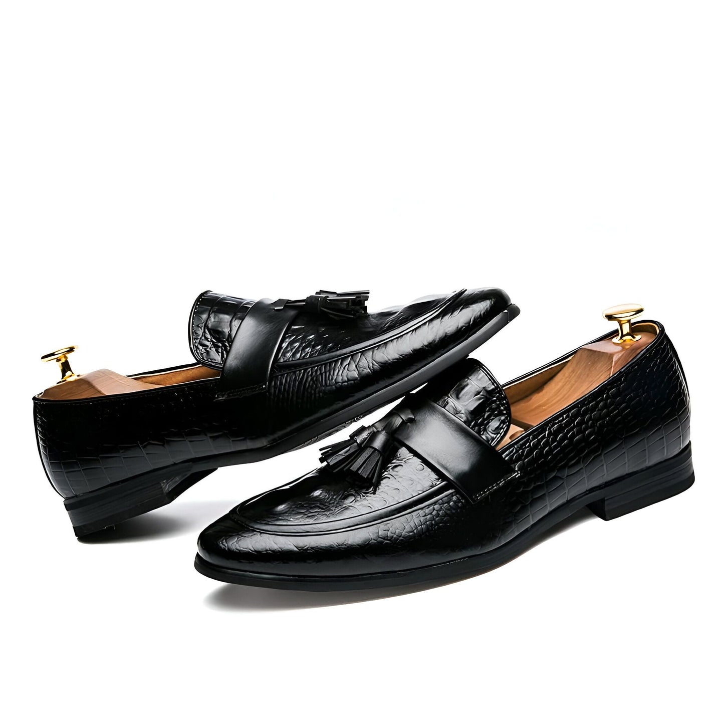 LX Mocassins Homme Style Crocodile à Glands Synthétiques