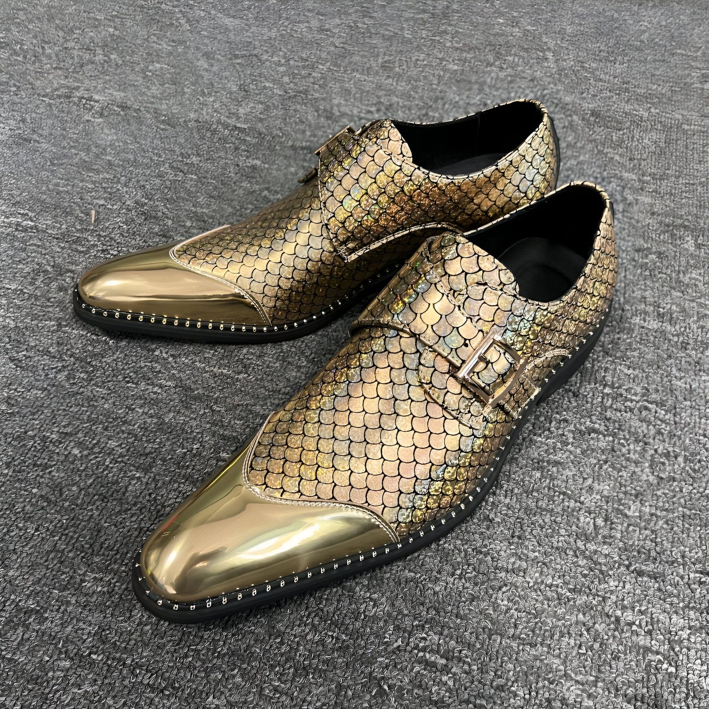 Mocassins Pointus Dorés - Style Distingué pour Hommes