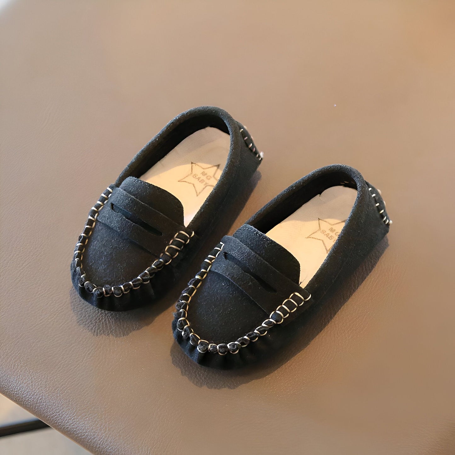 Nova Mocassins garçons daim soigné, confortable