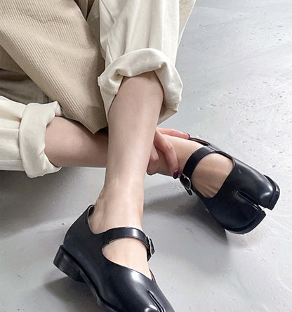 LuxeBrand - Ballerines Mary Jane Tabi Cuir Végan Raffiné