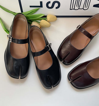 LuxeBrand - Ballerines Mary Jane Tabi Cuir Végan Raffiné
