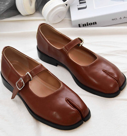 LuxeBrand - Ballerines Mary Jane Tabi Cuir Végan Raffiné