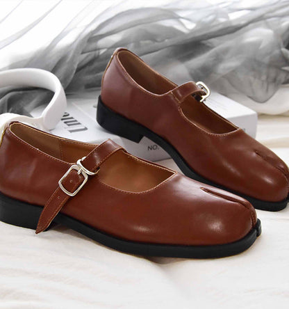 LuxeBrand - Ballerines Mary Jane Tabi Cuir Végan Raffiné