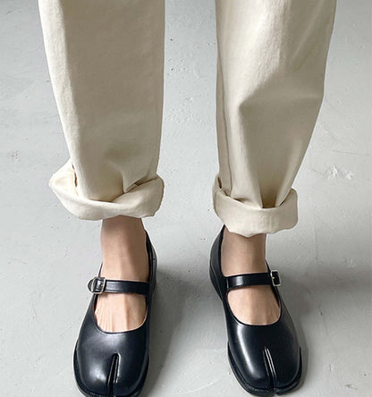 LuxeBrand - Ballerines Mary Jane Tabi Cuir Végan Raffiné