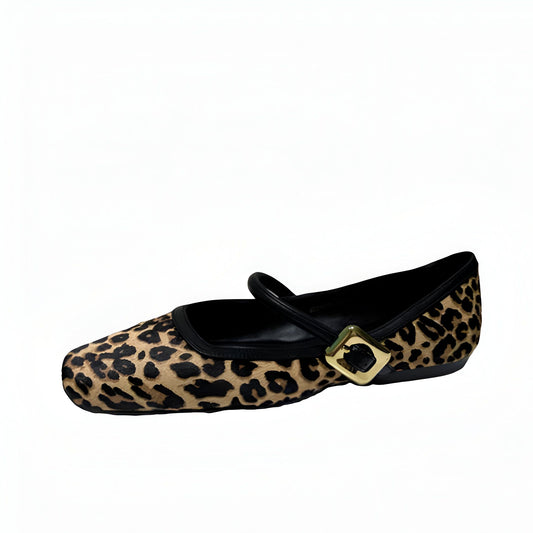 LuxeBaller Ballerines Mocassin Femme Imprimé Léopard