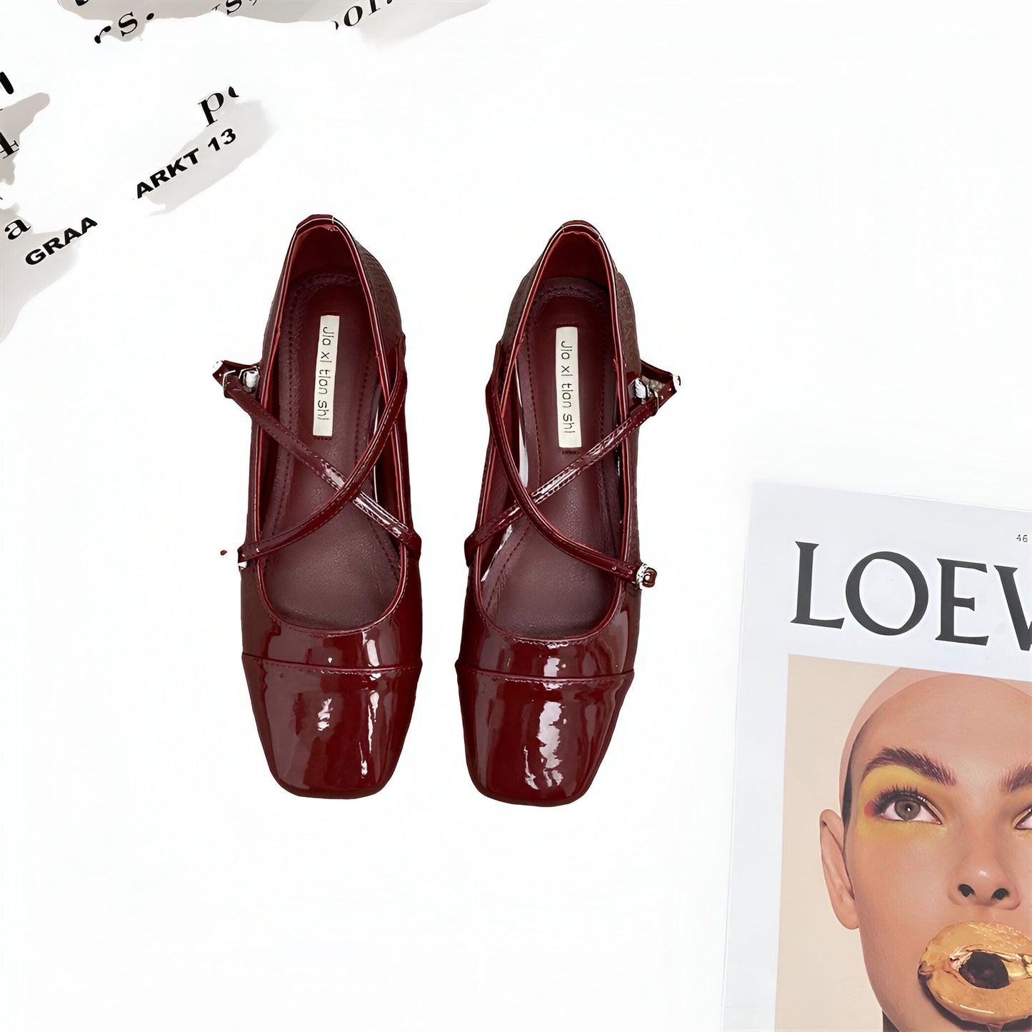 Élégance Ballerines Mocassins Vernis Argenté