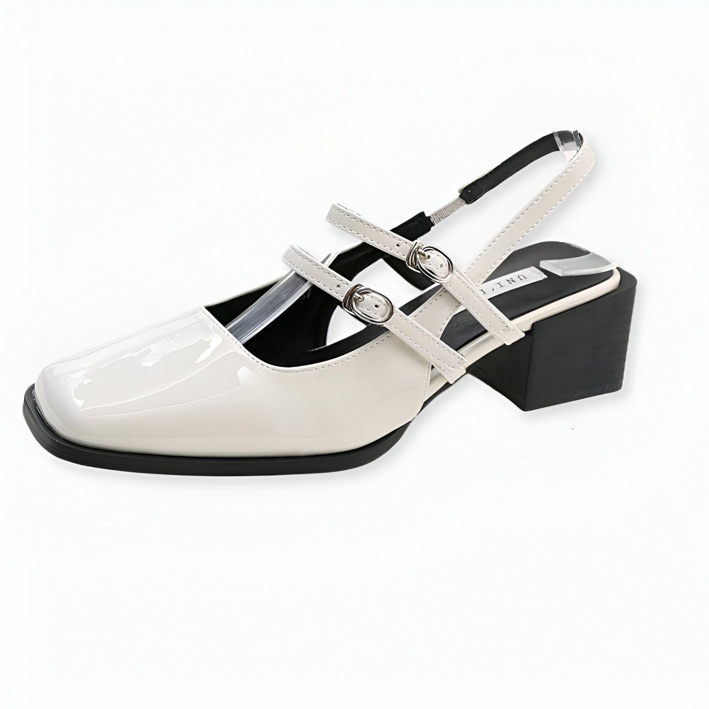 LuxeLine Mocassins vernis femme à boucles petit talon