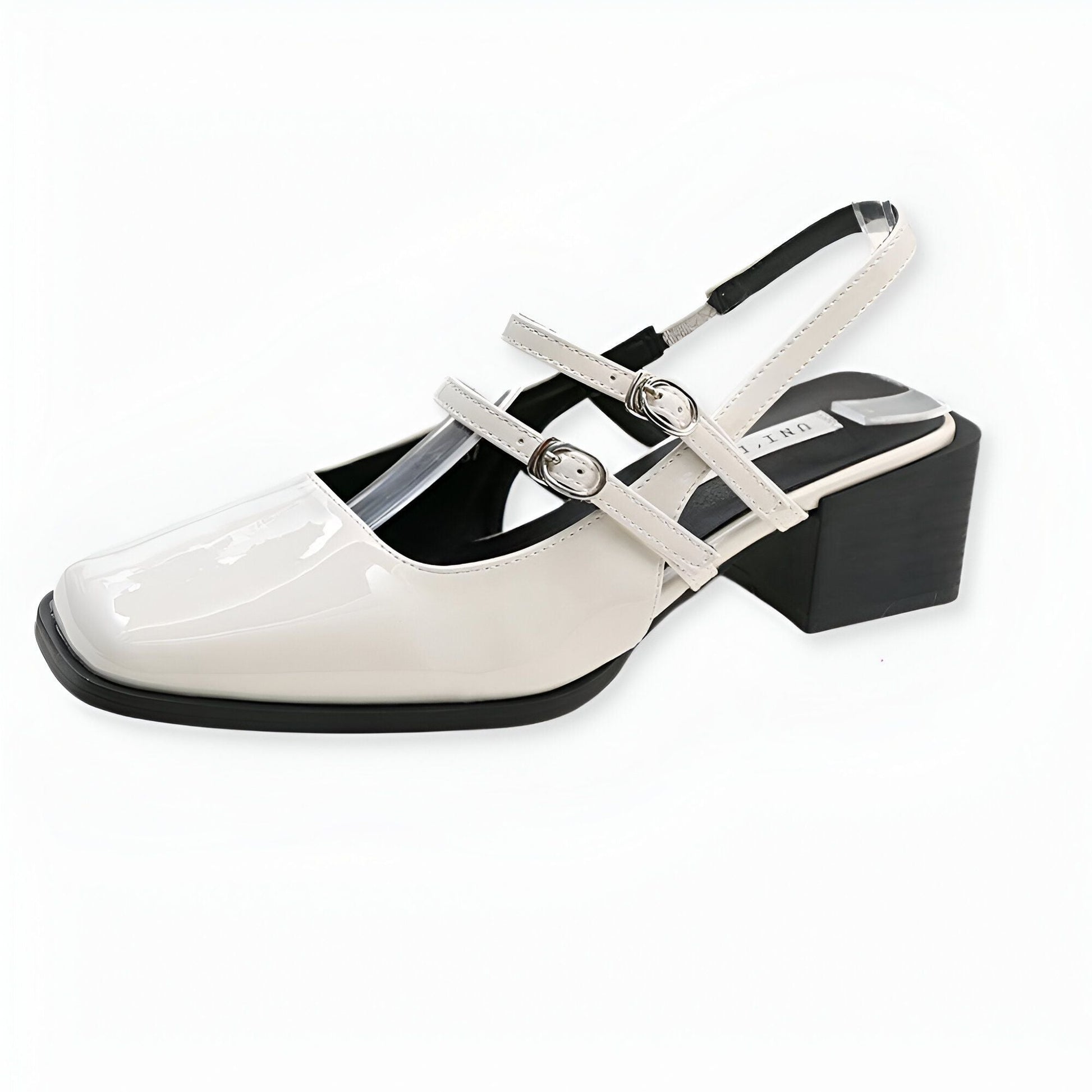 LuxeLine Mocassins vernis femme à boucles petit talon