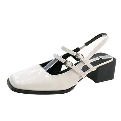 LuxeLine Mocassins vernis femme à boucles petit talon