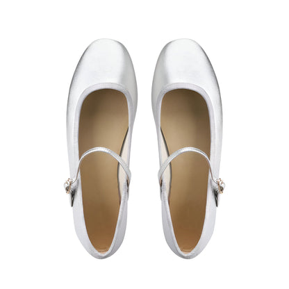 NOVA Ballerines Mocassins Rondes Vernies en Cuir Végan