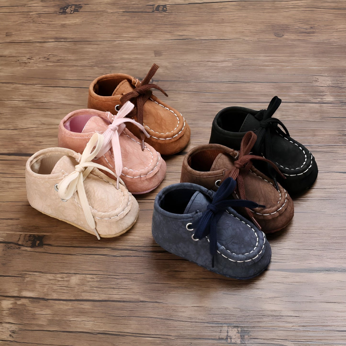 Nova Bottillons Bébé Garçon : Moccasins Montants Lacets