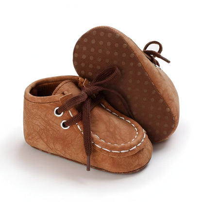 Nova Bottillons Bébé Garçon : Moccasins Montants Lacets