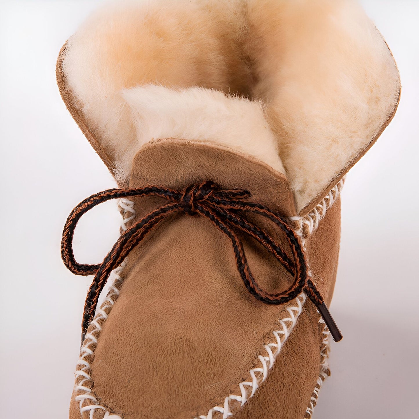 Chaussons Bébé Cuir et Fourrure Style Indien — BrandX