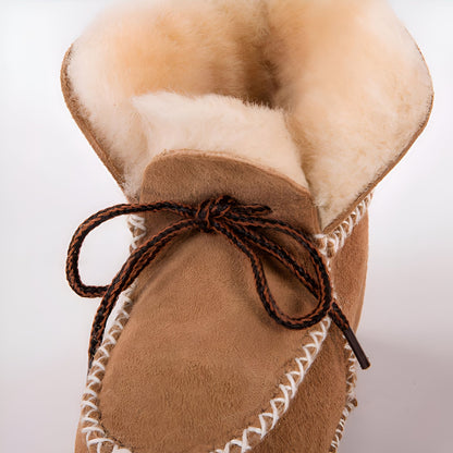 Chaussons Bébé Cuir et Fourrure Style Indien — BrandX
