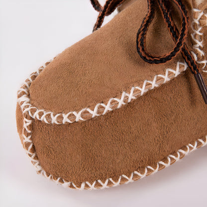 Chaussons Bébé Cuir et Fourrure Style Indien — BrandX
