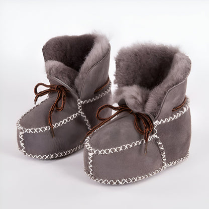 Chaussons Bébé Cuir et Fourrure Style Indien — BrandX
