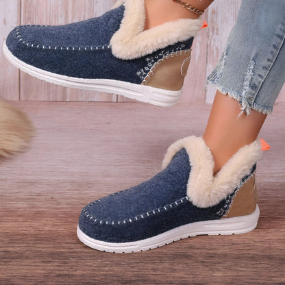 Luxe Chaussons Mocassins Femme Suédine Fausse Fourrure