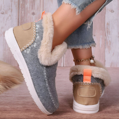 Luxe Chaussons Mocassins Femme Suédine Fausse Fourrure