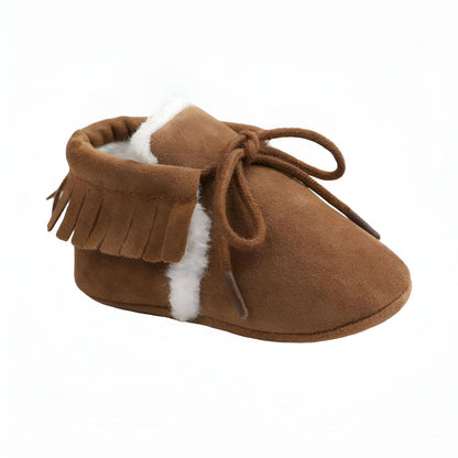 Kido Chaussons Mocassins Bébé Fille Hiver Simili Daim