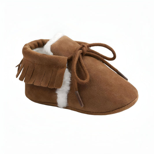 Kido Chaussons Mocassins Bébé Fille Hiver Simili Daim