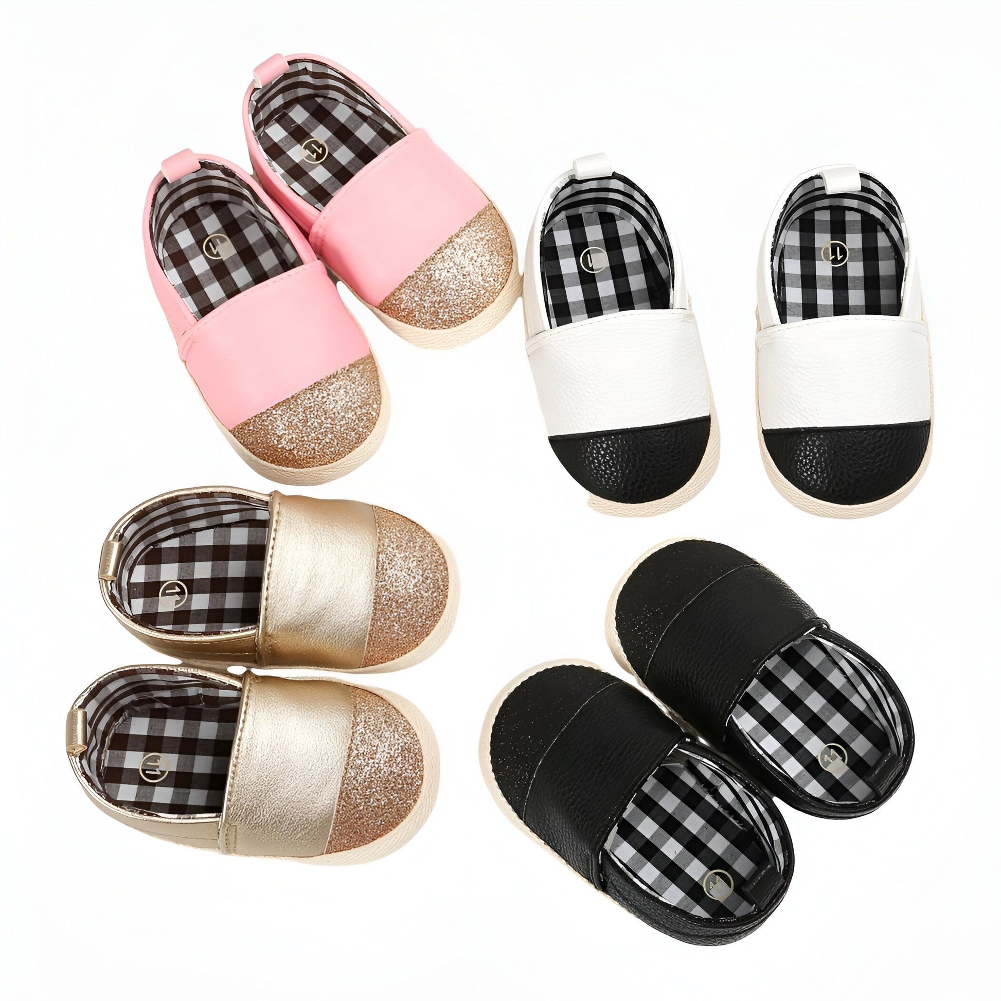 Kido | Mocassins Bébé Fille Bicolores Brillants Souples
