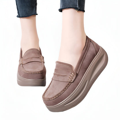 Blis Mocassins Femme Plateforme Synthétique Aspect Daim