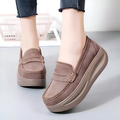Blis Mocassins Femme Plateforme Synthétique Aspect Daim