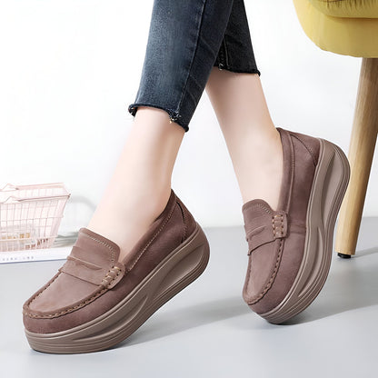 Blis Mocassins Femme Plateforme Synthétique Aspect Daim