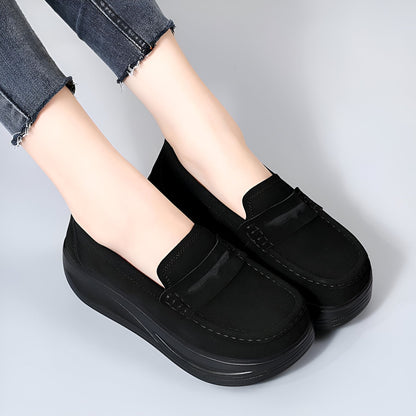 Blis Mocassins Femme Plateforme Synthétique Aspect Daim