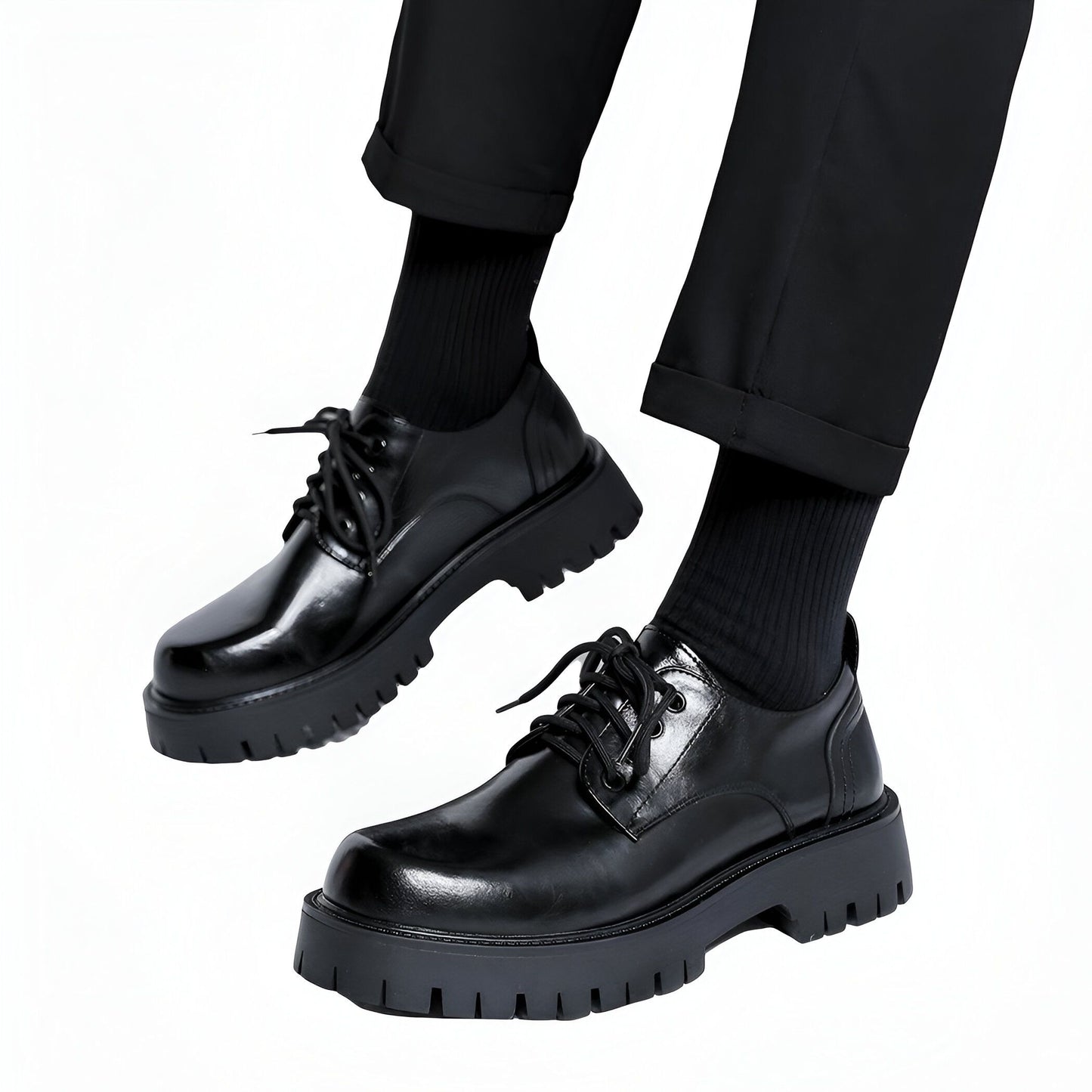 Lux Mocassins Homme Cuir Végan Plateforme Décontractés
