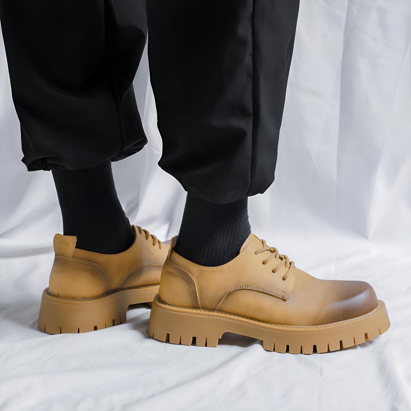 Lux Mocassins Homme Cuir Végan Plateforme Décontractés
