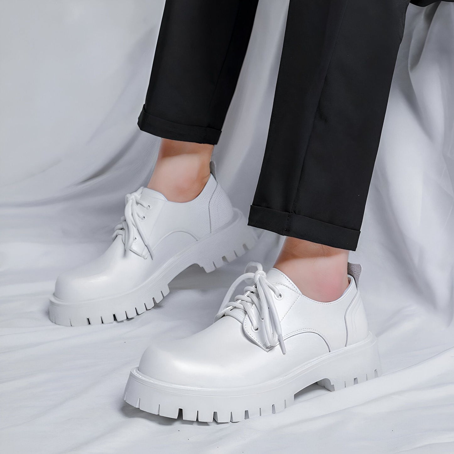 Lux Mocassins Homme Cuir Végan Plateforme Décontractés