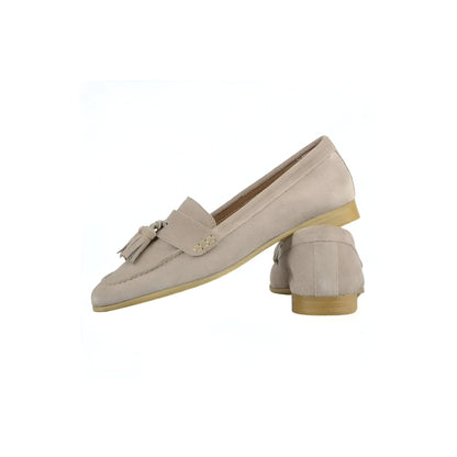 Premium Mocassins Daim Plat Femme Glands Élégants