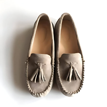 Luxe Mocassins Daim Souple Femme à Glands