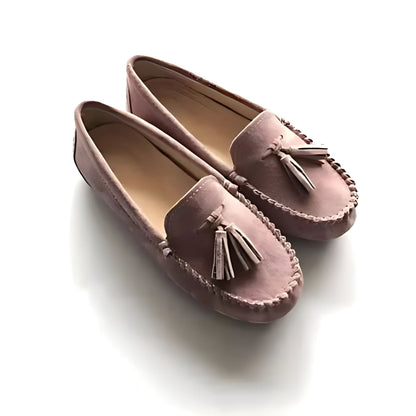 Luxe Mocassins Daim Souple Femme à Glands