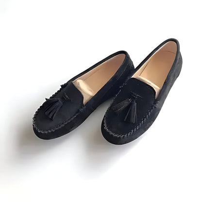 Luxe Mocassins Daim Souple Femme à Glands