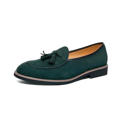 Luxe Mocassins homme cuir suède à glands