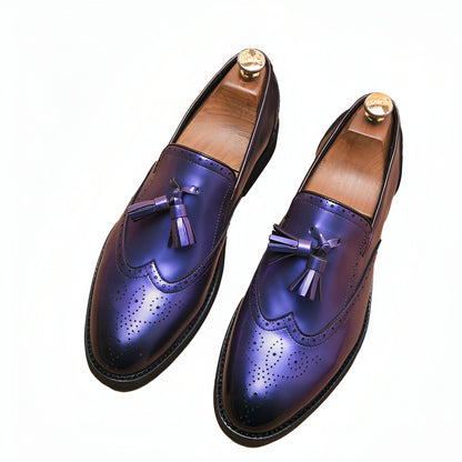 Mocassins Glands Violet Métallique Homme - Luxe Urbain