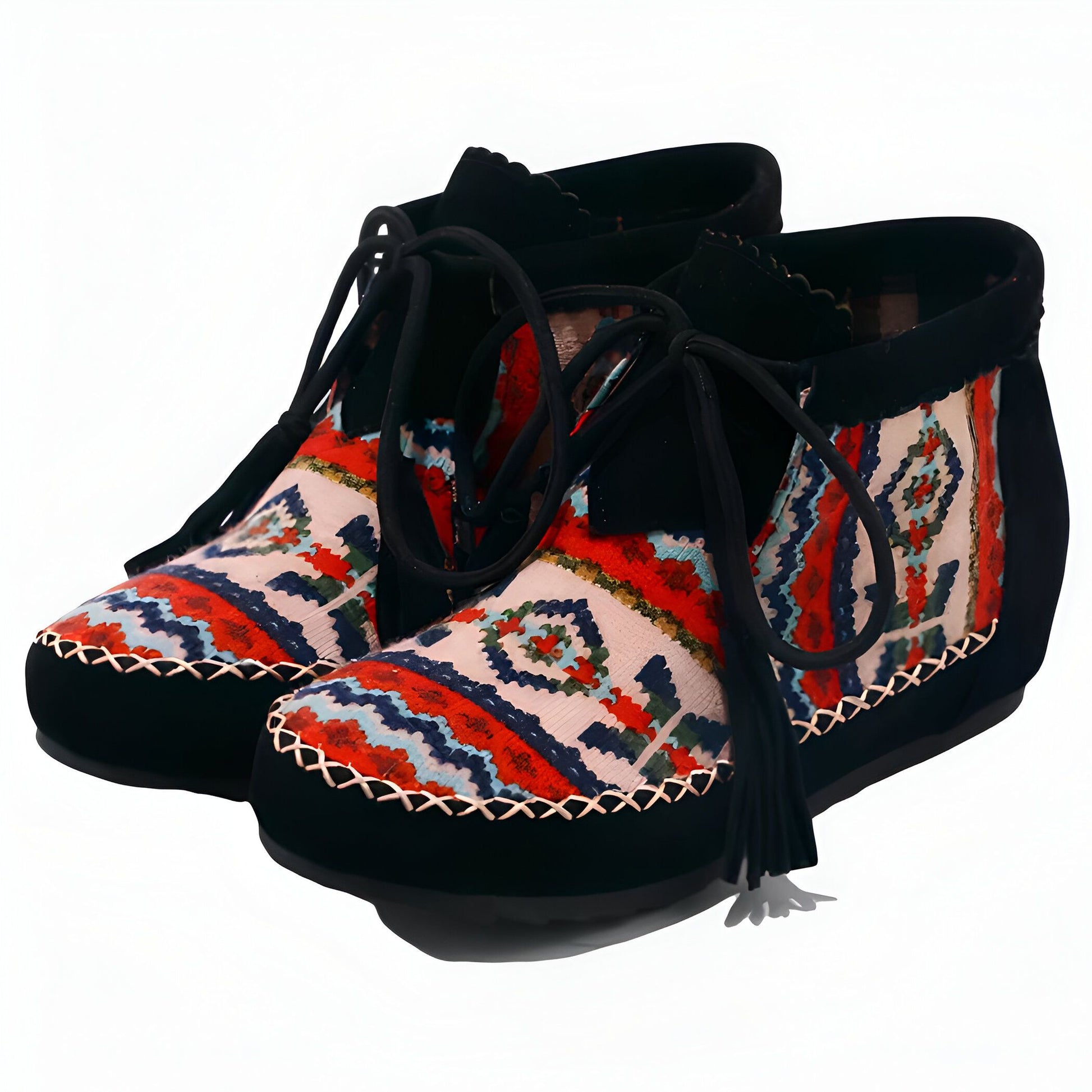 Mocassins Signature Style Amérindien à Motifs Ethniques