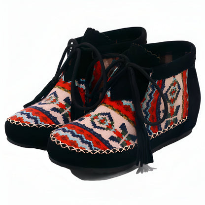 Mocassins Signature Style Amérindien à Motifs Ethniques