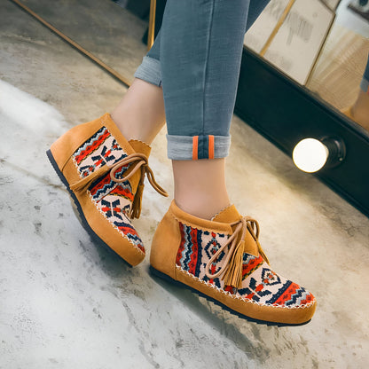 Mocassins Signature Style Amérindien à Motifs Ethniques